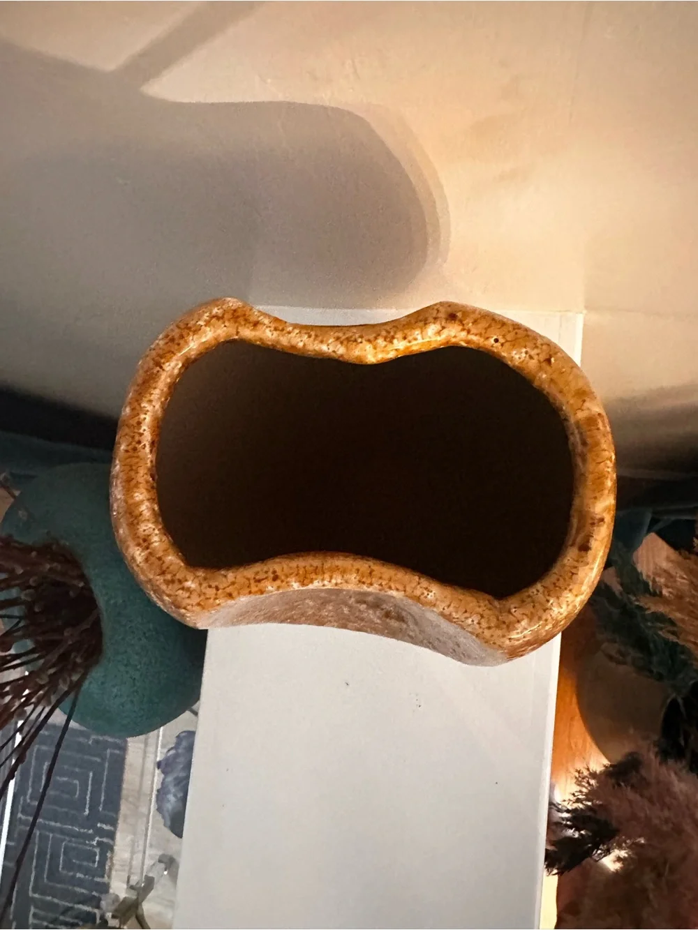 Anthropologie Amber Golden Brown Ceramic Vase